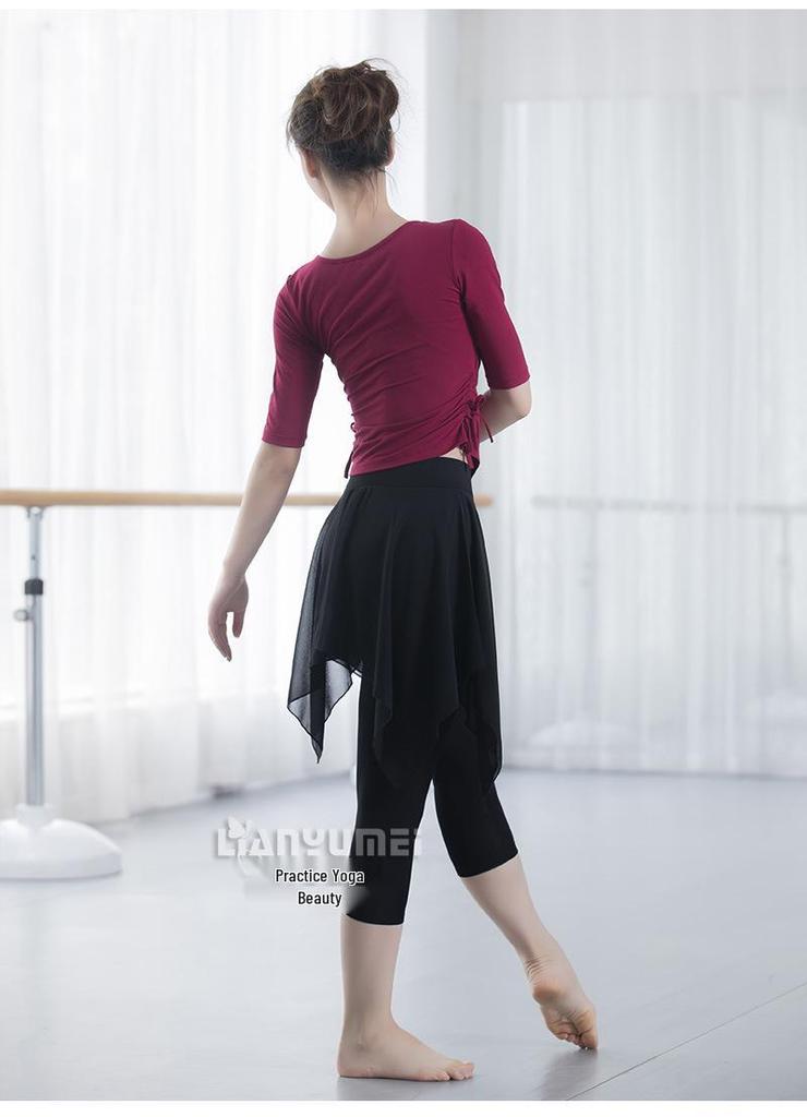Women's V-Neck Modal Long Sleeve Dancewear Top for Latin & Ethnic Dance Practices