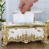 Napkin Extraction Paper Box Plastic Embossed Palace Holder Home Napkin Dispenser Restaurant Organizer Hotel Desktop Decorative
