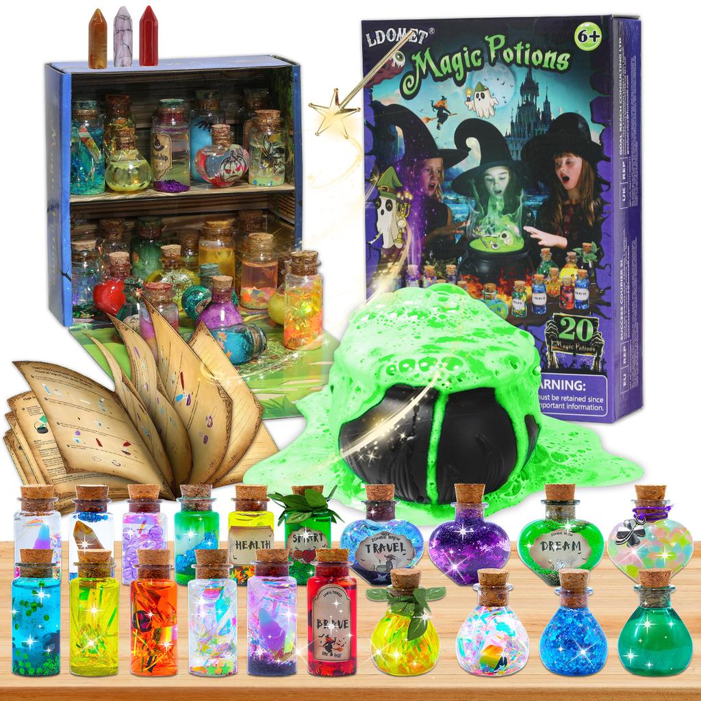 Fairy Magic Potions Kit Kids DIY Witch Glowing Spell Potion DIY Handmade Toys Science Experiments Kids Craft Kit Educational Toy