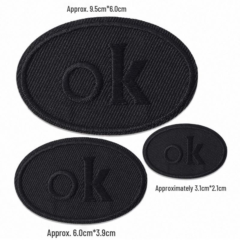 Self-Adhesive Embroidery Cloth Patches for Jackets & DIY Decor - OK Letter Accessory Stickers