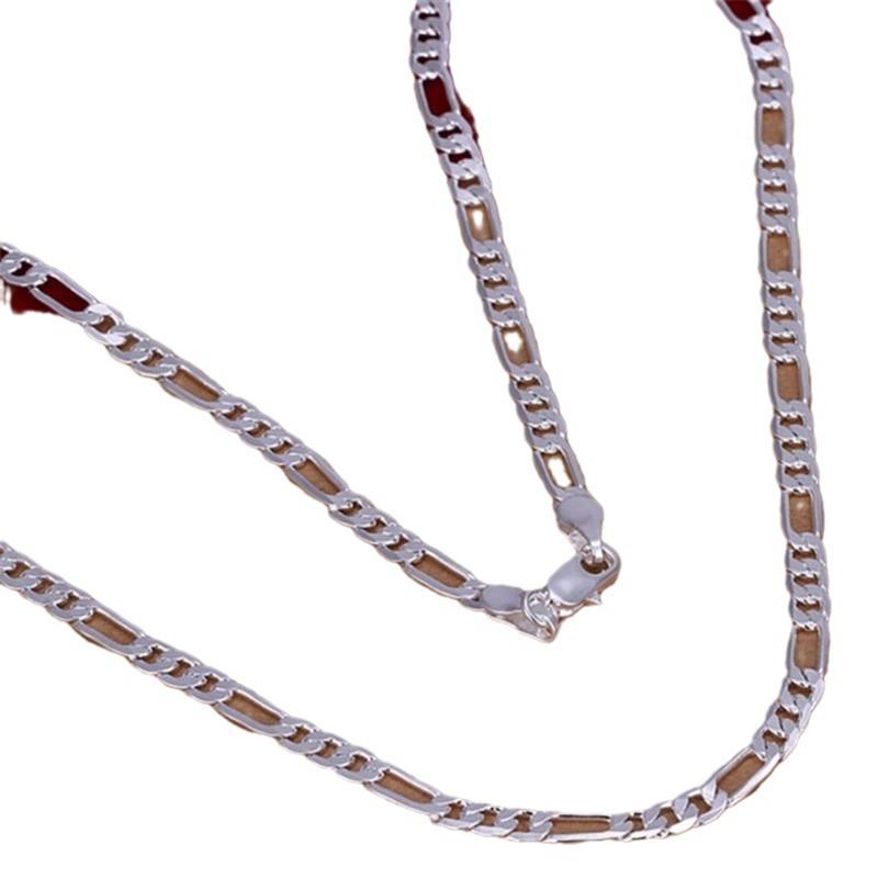 Silver Plated 4Mm Three Room One Necklace Popular Jewelry Side Necklace Plain Chain Sweater Chain Accessories