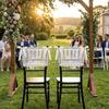 2PCS French Romantic Wedding Chair Back Lace Cover Reusable Creative Strap Chair Cover Multi Purpose Wedding Chair Decoration