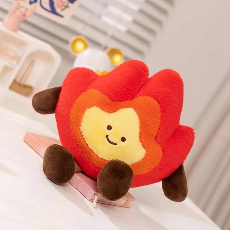 Simulation Bonfire Plush Toy Soft Stuffed Cartoon Fire Doll Creative Pillow Back Cushion Room Decor Christmas Gifts