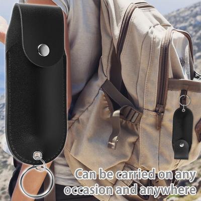 PU Pepper Spray Pouch Black Portable Self Defense Spray Leather Holder Mini Keychain for Women Ladies Security 1/2Pcs