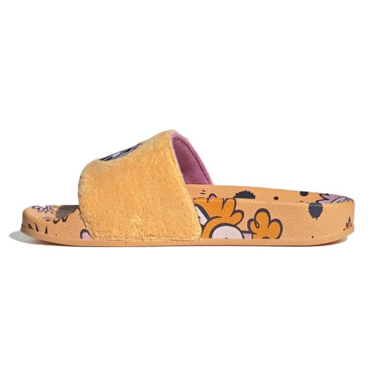 Kids  Adidas Originals ADILETTE Comfortable Abrasion Resistant Slippers Orange Yellow GY3303 35.5