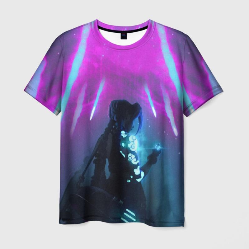 Cartoon Anime Arcane League Jinx Graphic 3D Printed T-shirt Men Women Short Sleeve O-Neck Tee Shirt Casual Harajuku Top Clothing