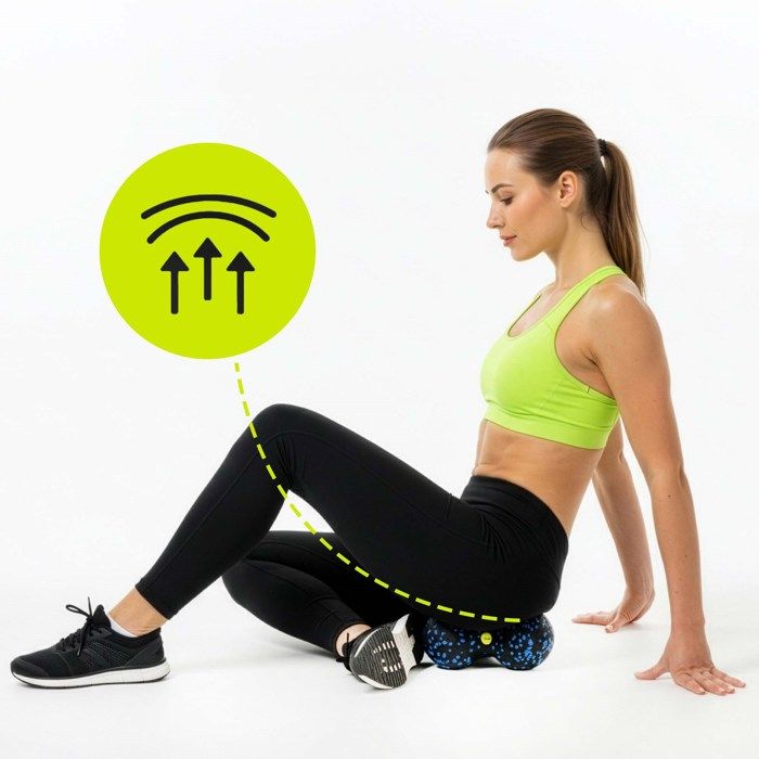 ACTIGET Ball, Doppelmassagegerät, Duo-Rolle für Nacken- und Rückenmassage, Schwarz und Blau