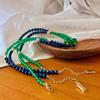 Retro New Niche Design Dark Blue Natural Lapis Lazuli Natural Chalcedony Contrasting Collarbone