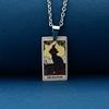 Stainless Steel Cat Tarot Card Necklace for Men Women Animal Divination Jewelry Accessory