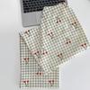 Cloud Cotton Spring Pajamas Women'S Plaid Cherry Loungewear Long Sleeves Trousers Design Lace Set