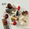 Mushroom Refrigerator Magnets 3D Magnet, Resin Fake Decorative Realistic Photo Notes Holder for Whiteboard Cabinet Kitchen