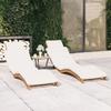 VidaXL Sun Loungers 2 Pcs with Cushions Solid Teak Wood 3143633