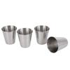 4 PCS Shatterproof Metal Shot Mugs Reusable Wine Cups with Leather Case Outdoor Cups Suitable for Wine Beer and Whiskey