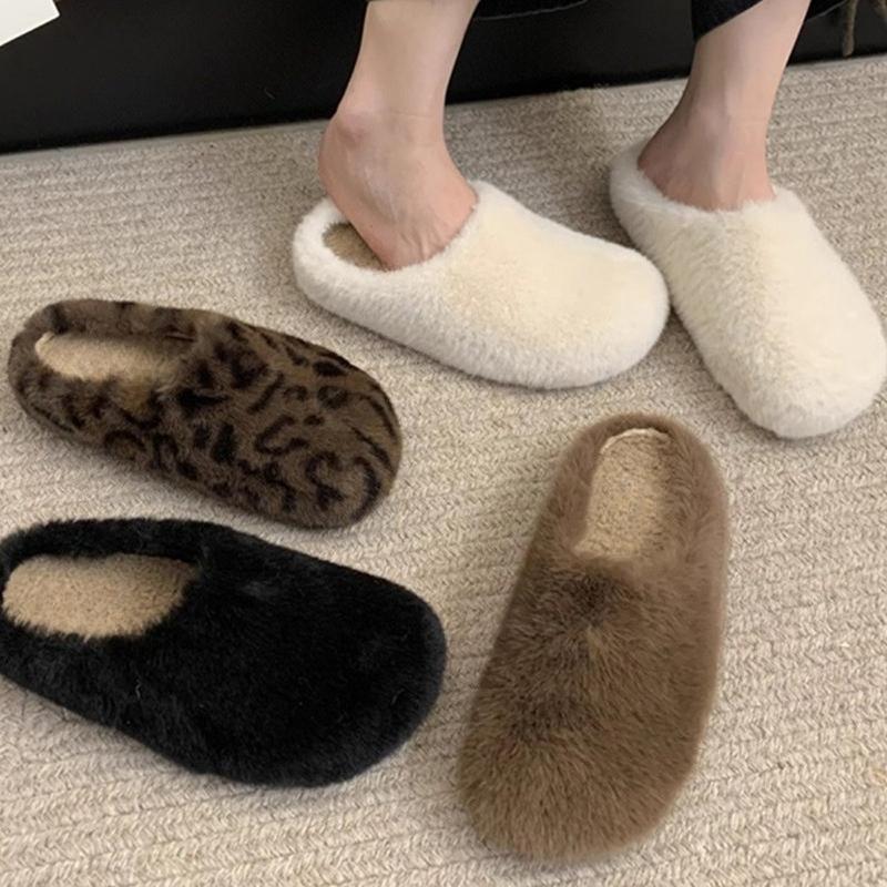 Mode Winter Damen Warme Cartoon Hauspantoffeln Prägnante Schuhe mit runder Zehenpartie Damen Komfort Schlafzimmer Ballerinas Pantoletten