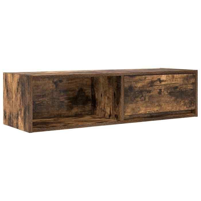 VidaXL Meuble TV chêne fumé 100x31x25,5 cm bois d'ingénierie, banc TV, meuble hifi, centre de divertissement, buffet TV, 861480