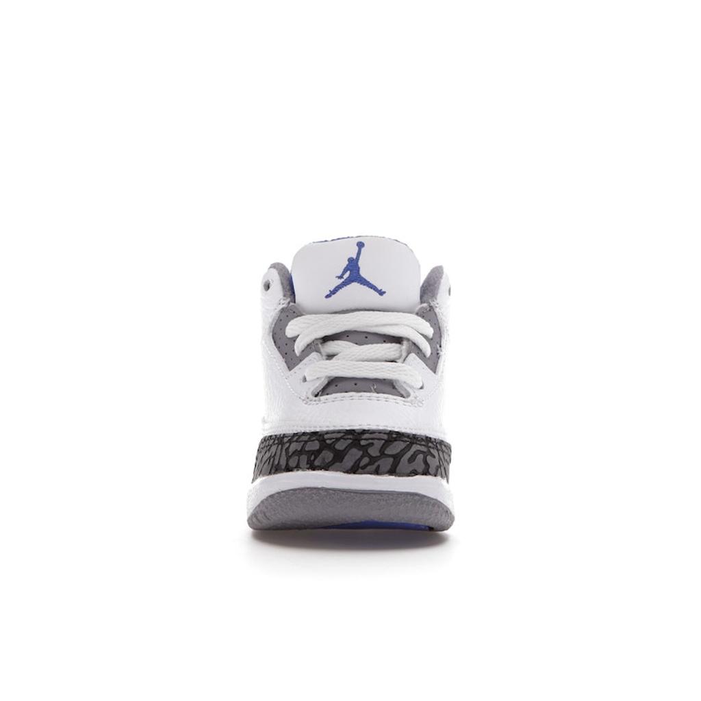 Air Jordan 3 Retro TD Racer Blue Dětské tenisky Bílá Černá Cementově šedá 832033-145