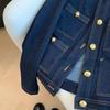 Women's Vintage Denim Jacket Spring Button Up Korean Fashion Blue Chic Bomber Outwear Casual Ropa De Mujer