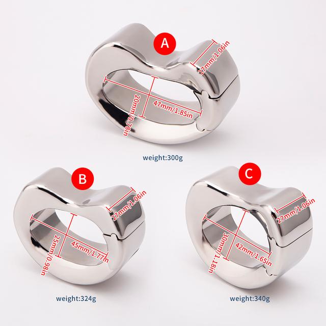 Male Heavy Duty Ball Stretcher Metal Scrotum Pendant Testis Weight Cock Ring Penis Restraint Stainless Steel Sex Toys For Men