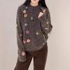 Frühlingsromantik! Französischer Dopamin Jacquard Wollmischung Damen Pullover - Neuer Lässiger Strick
