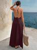 European Fashion V-neck Backless Sleeveless Spaghetti Strap Dress 2026