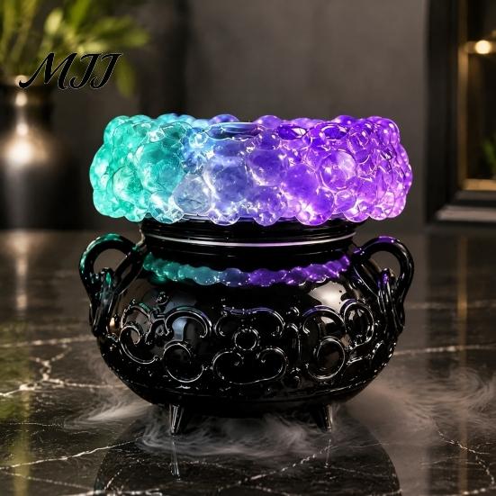 Mystisches Symbol Dekor Halloween Kessel LED Blasenlicht, Farbwechselnde Hexentranklampe, Gruselige Gotische Hexenhafte Heimaccessoires Leuchtend