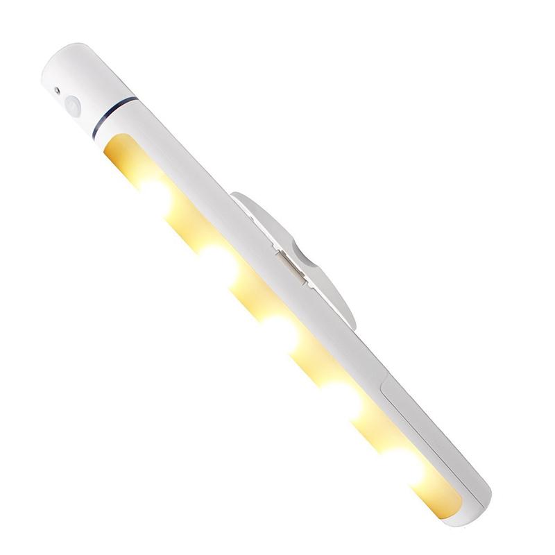 

LED Night Light Body PIR Sensor Cabinet Magnetic Rotary Wardrobe Bathroom Stick Lamp Warm light#0