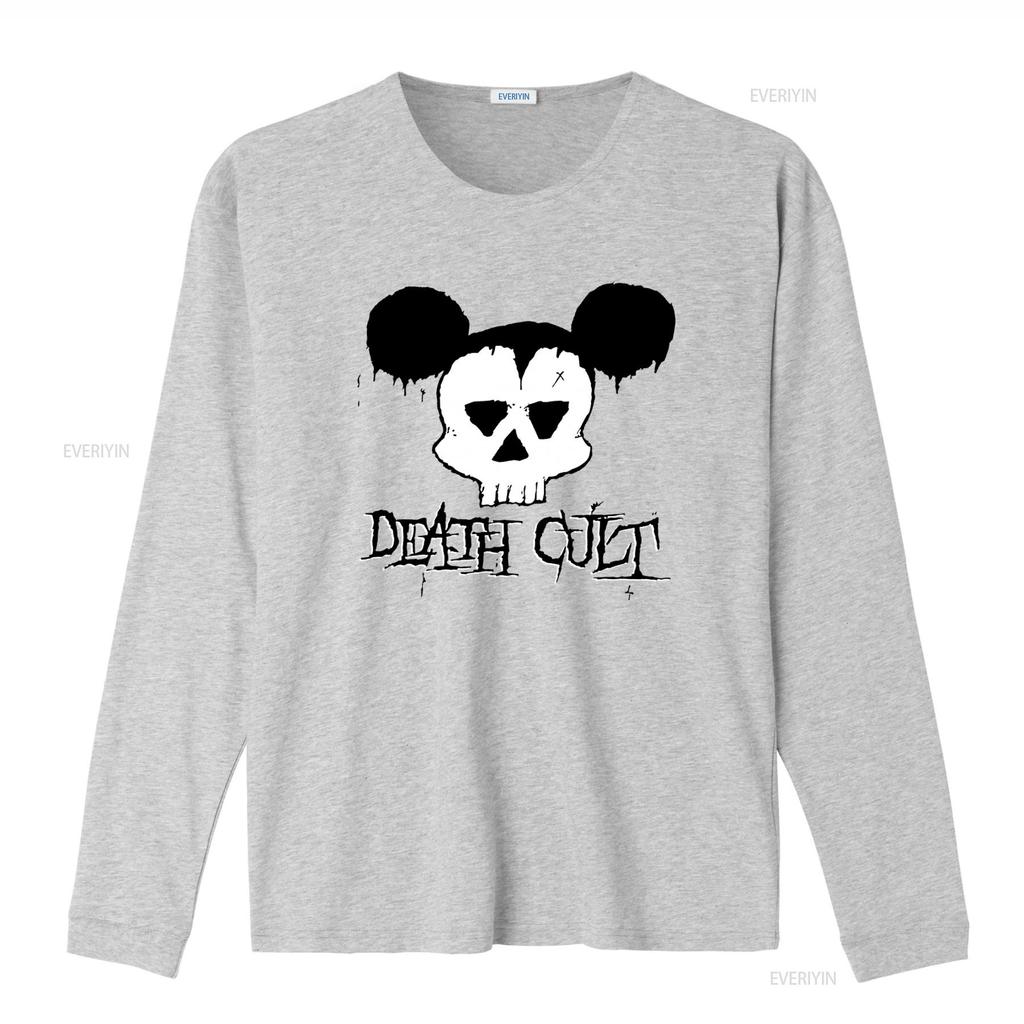 Death Cult Gothic T Shirt Postpunk Darkwave Style with Skull Design Unique Streetwear for Men and Women vintage Washed