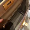 2026 new leather women's bag first layer cowhide Fubao leather briefcase  2424 gold buckle portable messenger bag