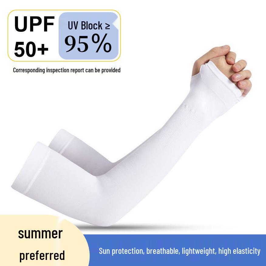 Fashionable Ice Silk Arm Sleeve: Lightweight, Seamless, Anti-UV for Outdoor Driving & Cycling