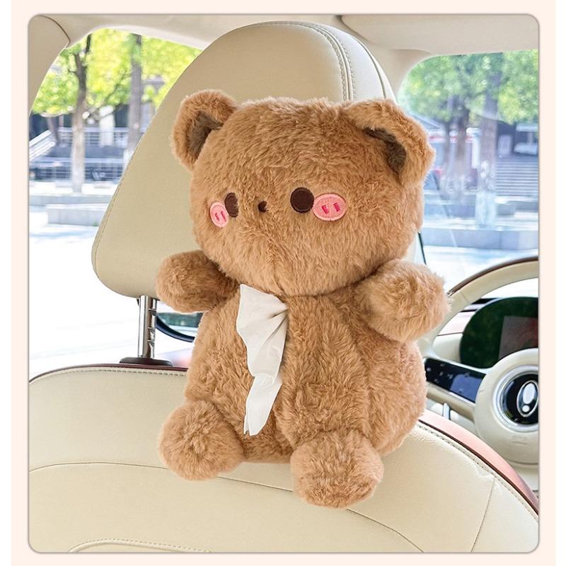 Cute Cartoon Bear Rabbit Hanging Tissue Box For Car And Home Use