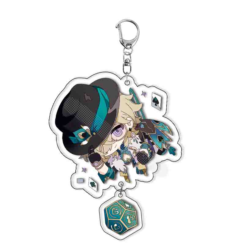 

Honkai Star Rail Game Keychain For Penocony Robin Acheron Aventurine Black Swan Sparkle Misha Clara With Pendant 6 cm
