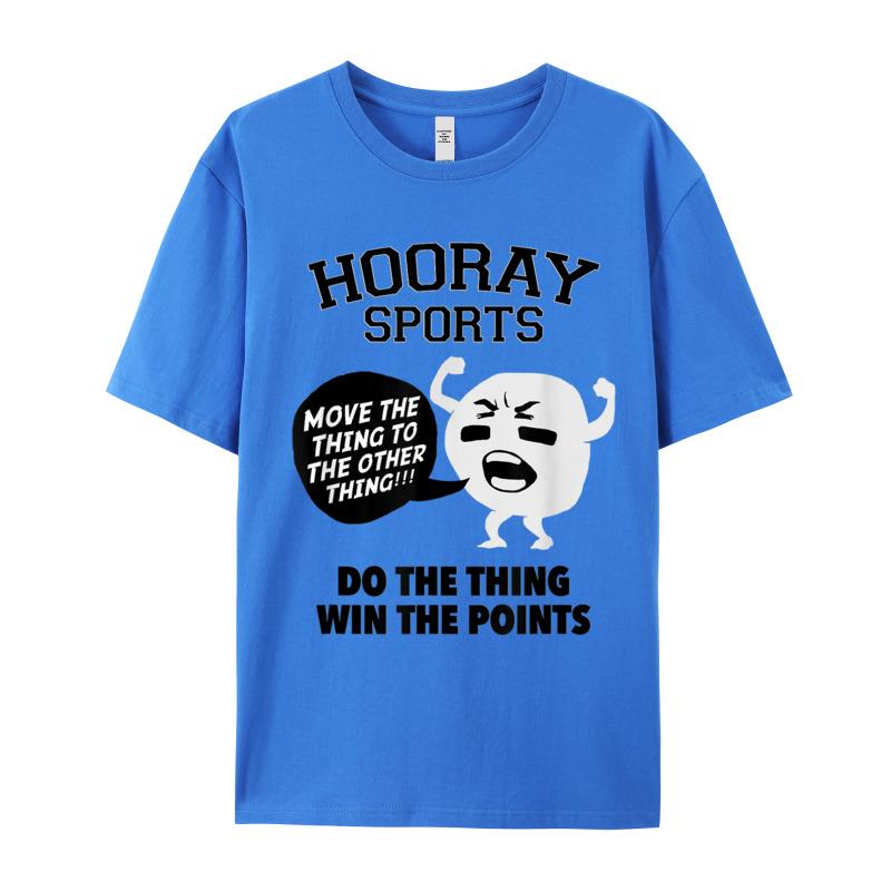 All Cotton Design Tops Tees Funky Short Sleeve Unisexs Tshirts Hooray Sports Do The Thing Slogan Christmas Tops Shirt Round Collar
