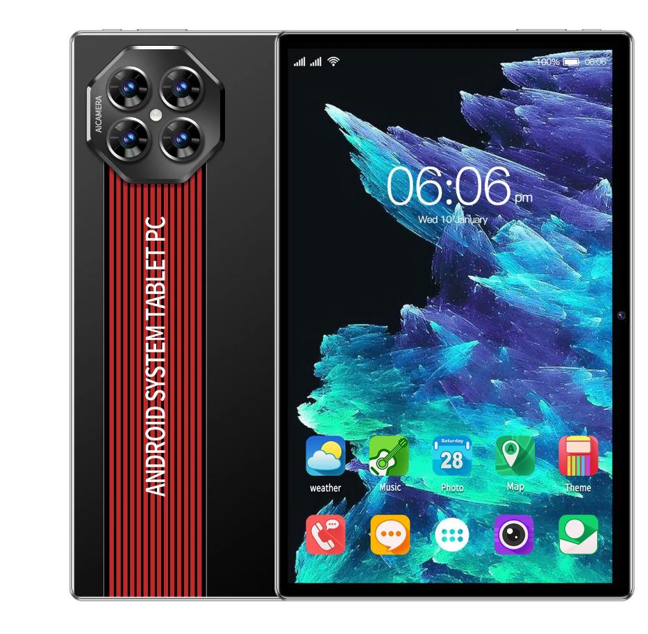 

Оригінальний планшетний ПК BDF 10,1 дюйма 8 ГБ RAM 256 ГБ ПЗП Android 12 Підтримка 4G LTE Інтернет WiFi Інтернет BT Глобальна версія standard Tab чорний