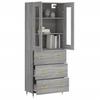 Highboard Grey Sonoma 69.5 X 34 X 180 Cm Particleboard