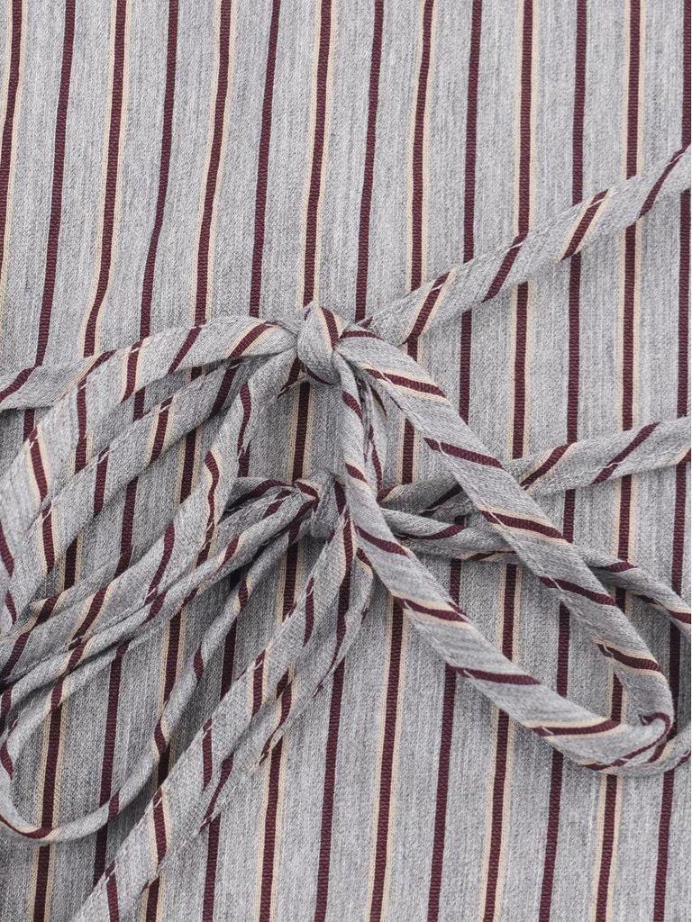 2025 Autumn Women's Slimming Double-breasted Striped Bow Shirt