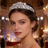 Elegant Pearls Crowned Headband For Weddings Parties And Event Sparkling Rhinestones Metal Construction Headdress
