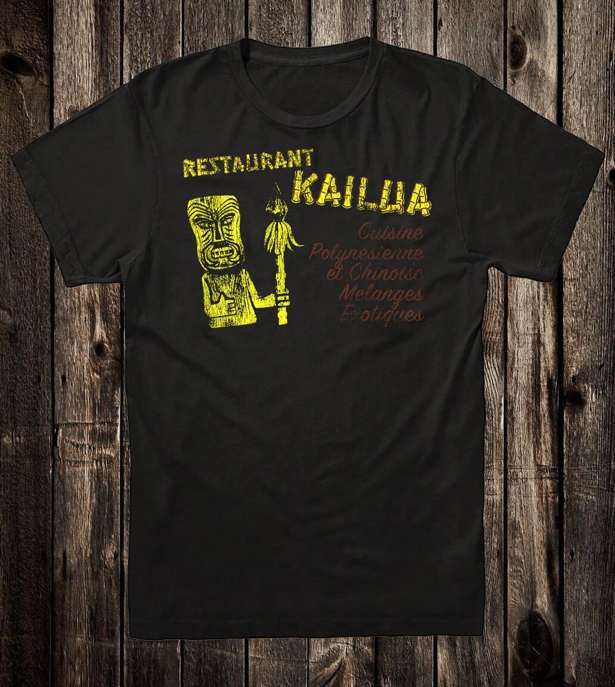 Retro Tiki Art Tee T Shirt 100% Cotton Mug Bar Restaurant Kailua Unisex T-Shirt S