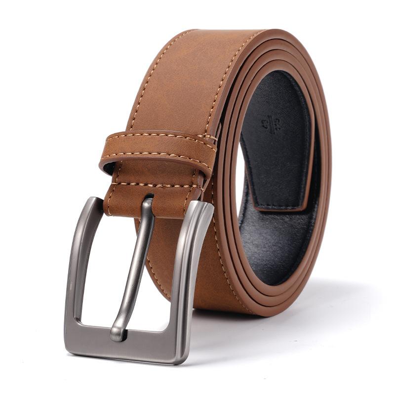 Retro Belt Men's Genuine Leather New Belt  Men's Middle Aged and Young Men's Versatile Pin Buckle Belt