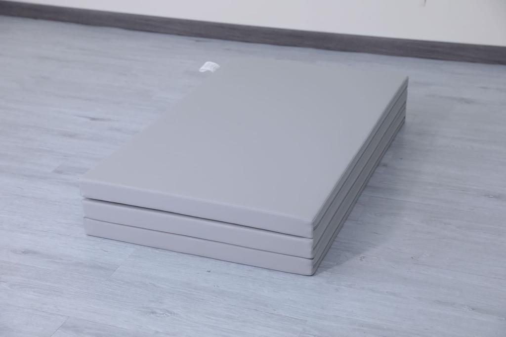 Gymnastic mattress Satellite 180x100x5 cm three-piece - grey