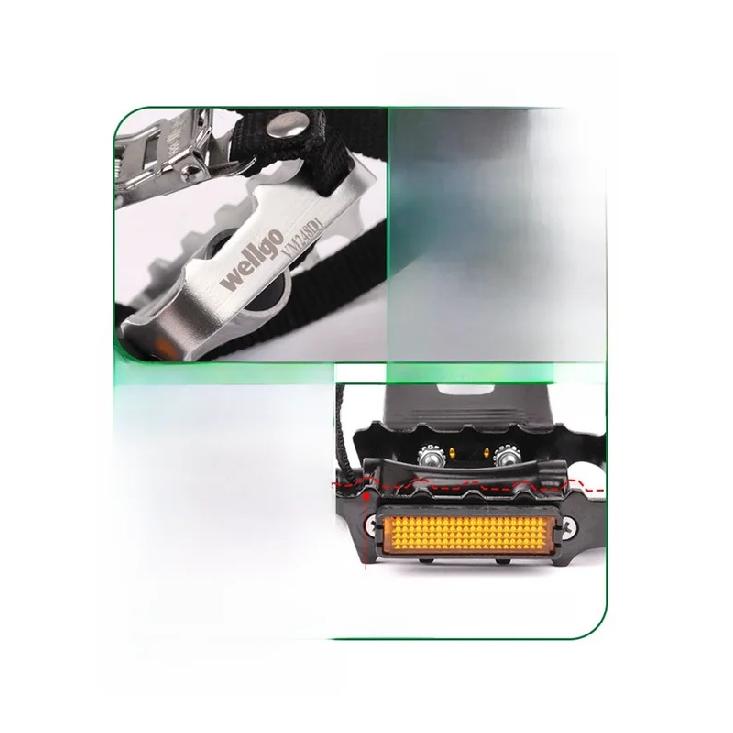 Wellgo Mountain Bike Pedals Bearing Foot Pedals with Dog Mouth M248 Universal Pedal Bicycle Riding Equipment Accessories