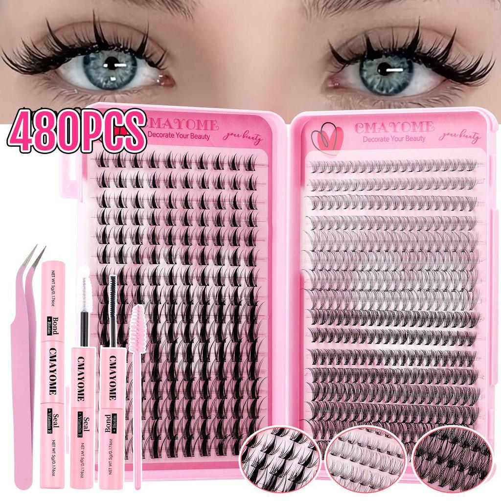 Cross-border Fairy Wheat Ear Lashes Set: Natural C Curl Segmented Voluminous Lashes