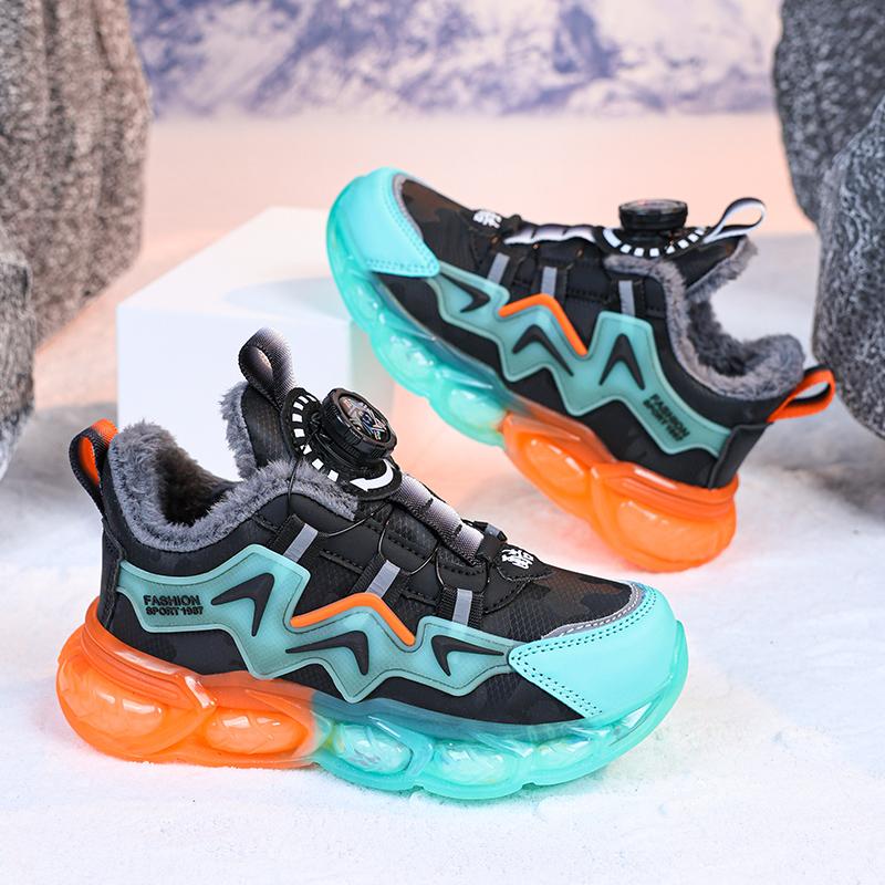 Toamna/iarna Pantofi unisex Pantofi din bumbac copii Pantofi PU Impermeabil Plus Catifea Calzi Pantofi de zapada pentru baieti ultra-ușori