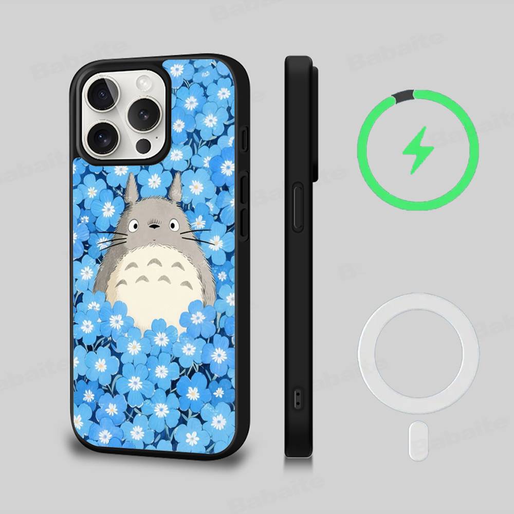Cute T-Totoroes Magnetic Wireless Phone Case For IPhone 17 16 15 14 13 12 11 Pro Max Plus Mag Phone Cover