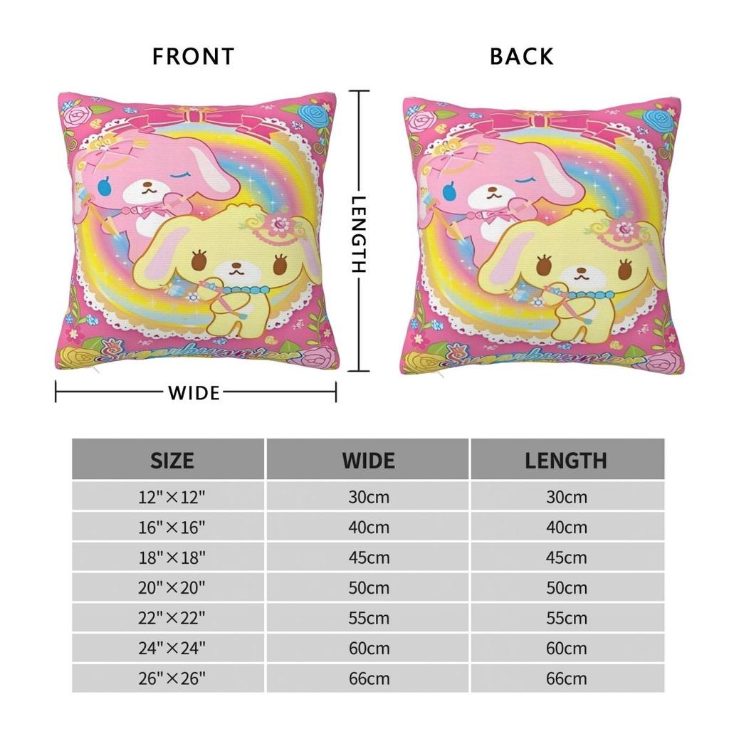 Cartoon Sugarbunnies Square Pillowcases Polyester Seat Sugar Cushion Case Creative Home Decoration Pillowcase 45*45