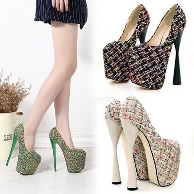 19CM Sexy Women Pumps Striptease Shoes Platform Model High Heels Nightclub Shoes Round Toe Plus Size Shoes