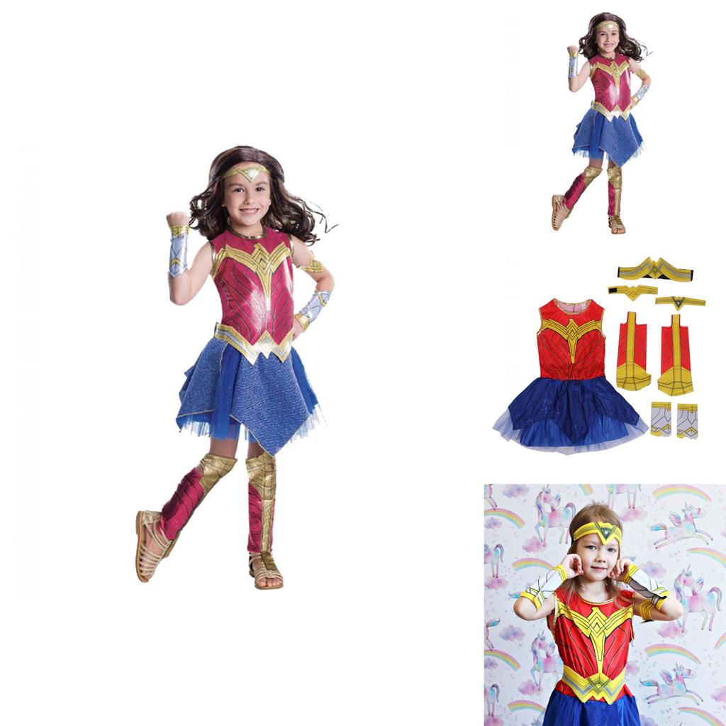 Wonder Woman Cosplay Costume For Kids Halloween And Party Suit For Girls