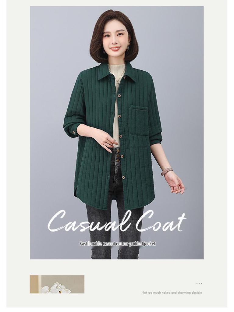 Women's Quilted Coat - Autumn/Winter 2024: New Fashion, Stylish and Warm, Loose Fit, Plus-Size Cotton Blend