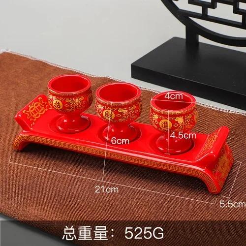 Chinese Creative Ceramic God of Wealth Offering Cup Household Buddha Offering Cup Feng Shui  Home Accessories