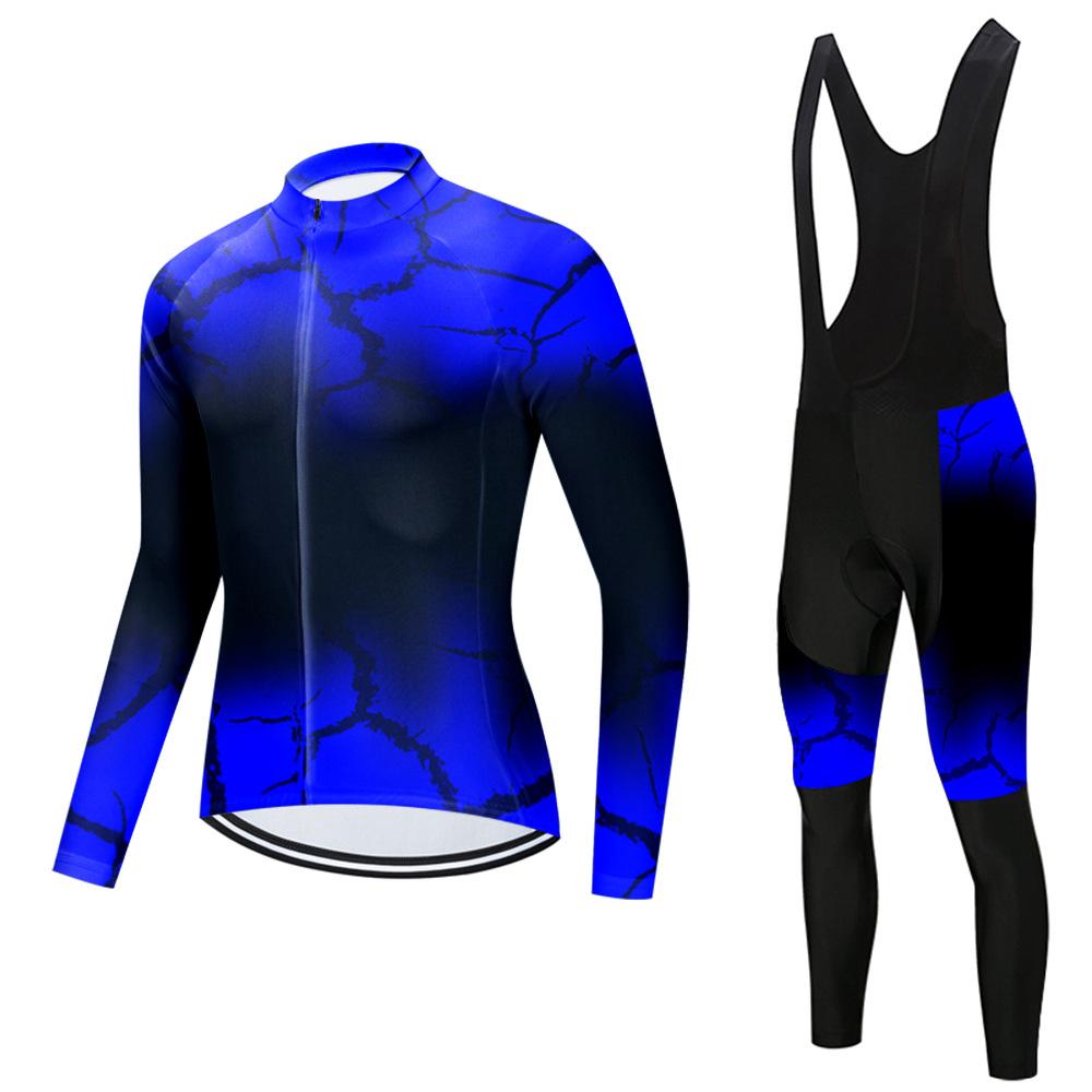 Set Long Sleeve Top Strap Pants Cycling Suit 2026 Autumn Breathable Cycling Suit Set