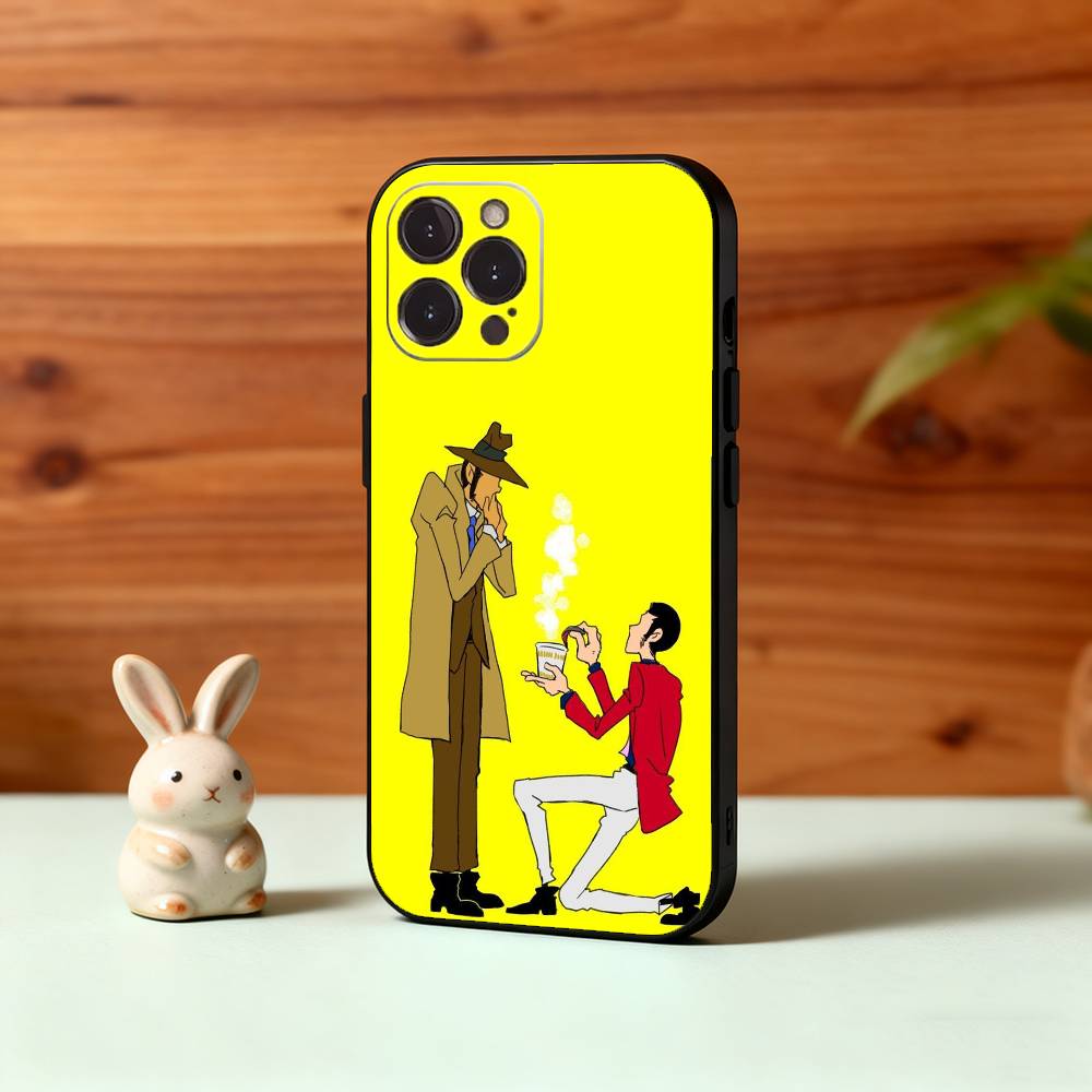 

L-Lupin Anime T-Third Phone Case For iPhone17,16,15,14,13,12Plus,Pro Max,XS,5G Soft Silicone Black Cover iPhone14Pro